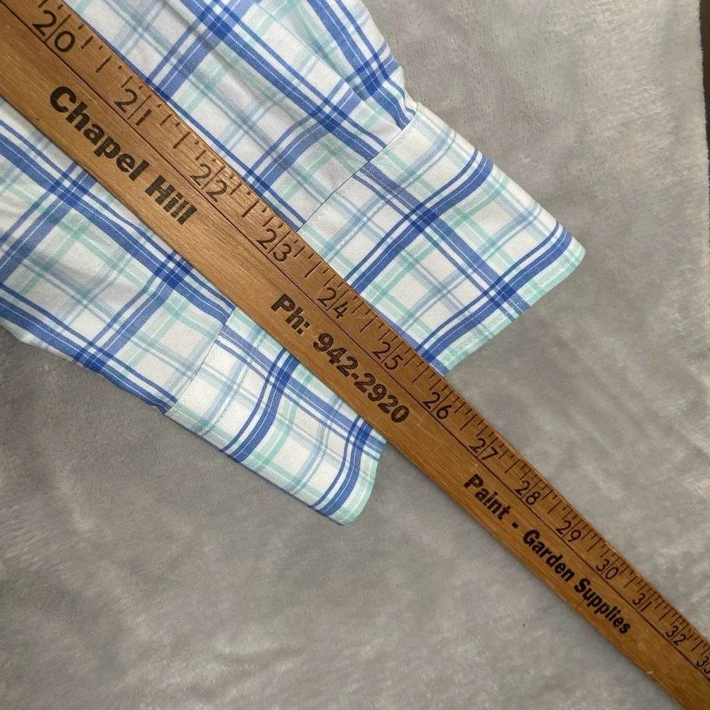 Peter Millar Shirt Mens Medium Crown Crafted Button Up Plaid Long Sleeve Casual